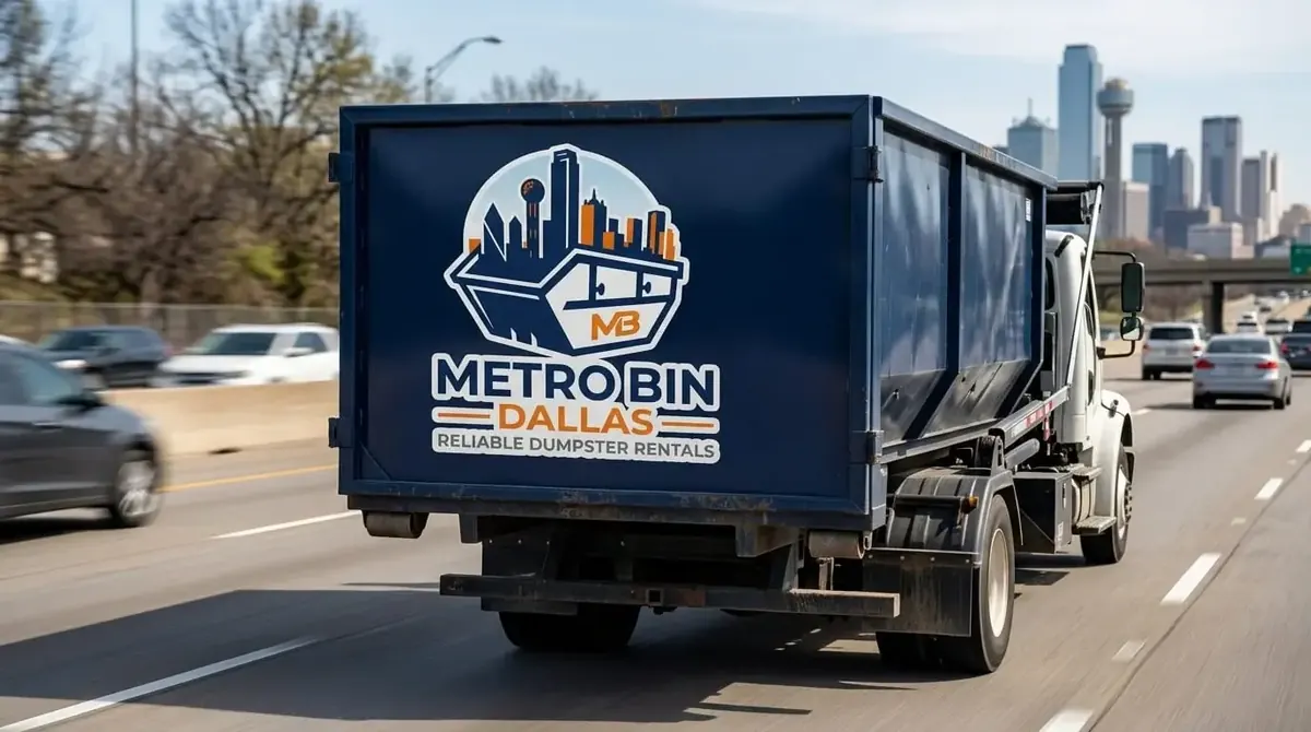Roll-off dumpster delivery to Dallas, TX by Metro Bin Dallas